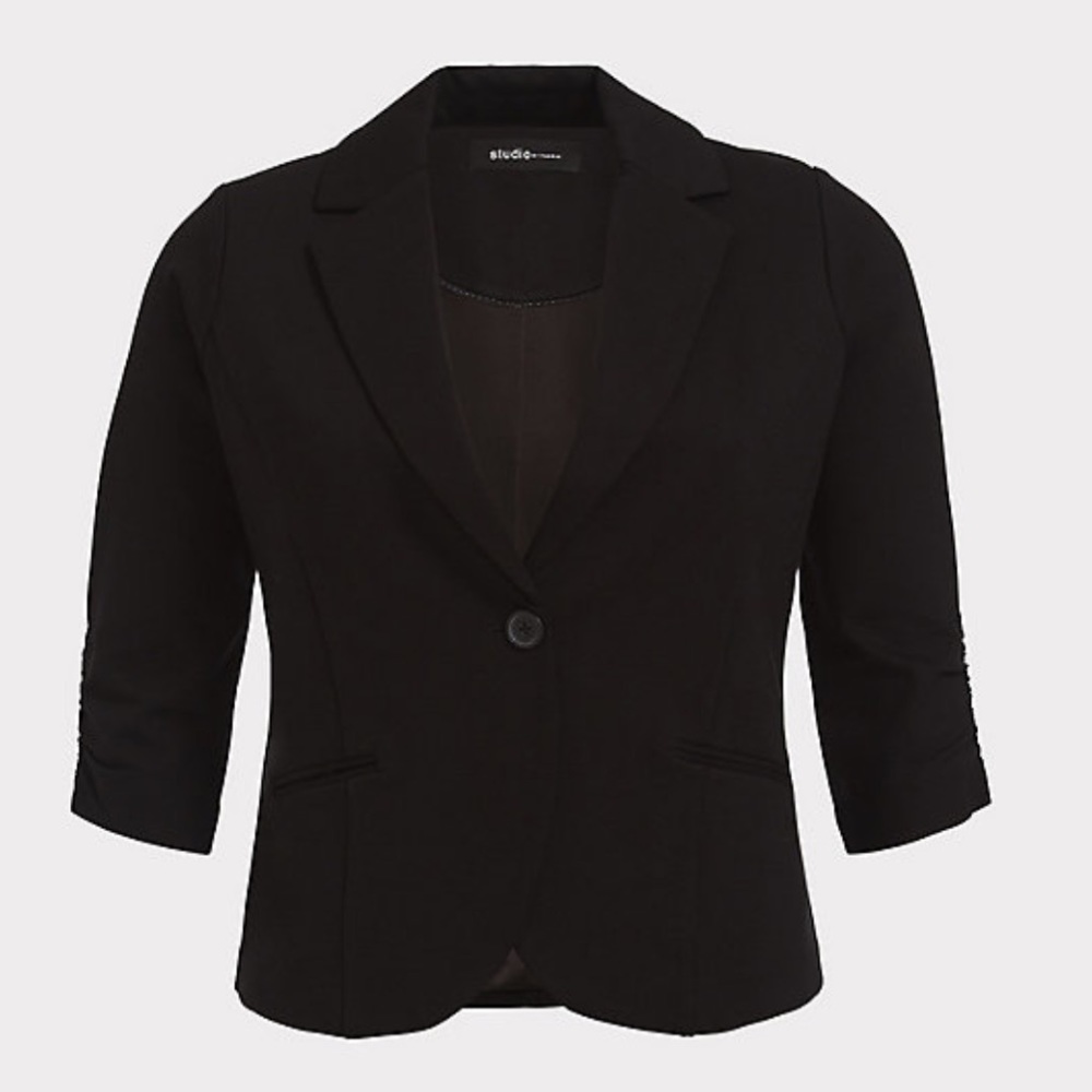 STUDIO SOHO PREMIUM PONTE BACK STRETCH BLAZER
